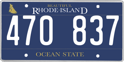 RI license plate 470837