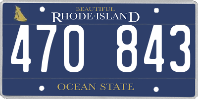 RI license plate 470843