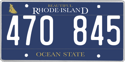 RI license plate 470845