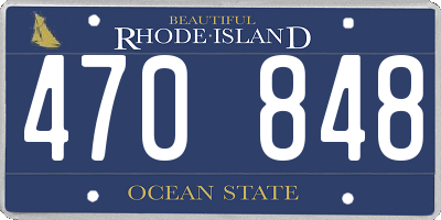 RI license plate 470848