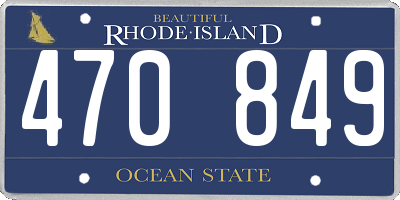 RI license plate 470849