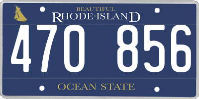 RI license plate 470856