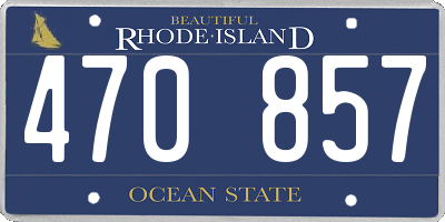 RI license plate 470857