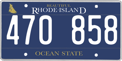 RI license plate 470858