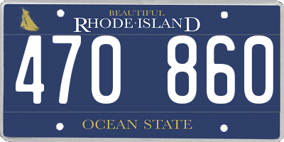 RI license plate 470860