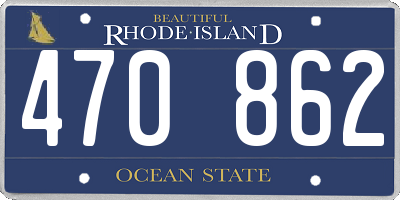 RI license plate 470862