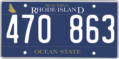 RI license plate 470863