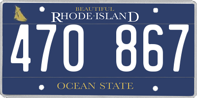 RI license plate 470867