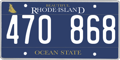 RI license plate 470868