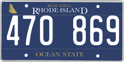RI license plate 470869