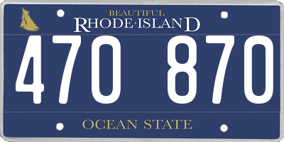 RI license plate 470870