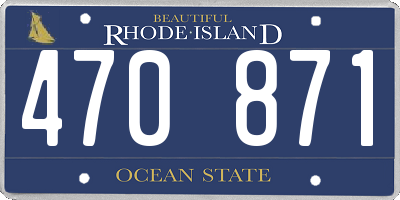RI license plate 470871