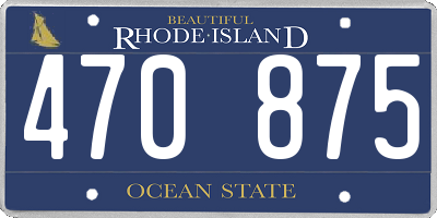 RI license plate 470875