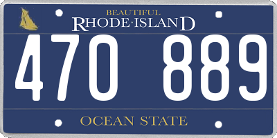 RI license plate 470889
