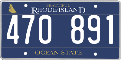RI license plate 470891