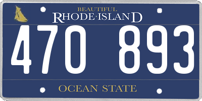 RI license plate 470893