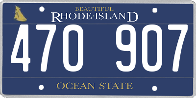 RI license plate 470907