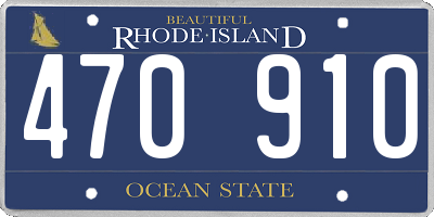 RI license plate 470910