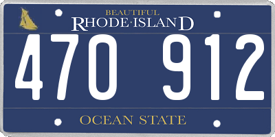 RI license plate 470912