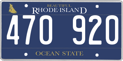 RI license plate 470920