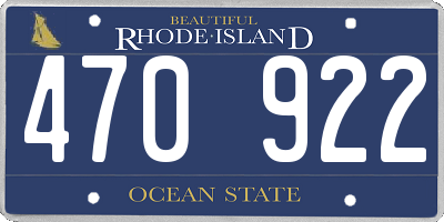 RI license plate 470922