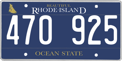 RI license plate 470925
