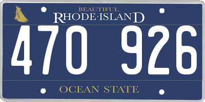 RI license plate 470926