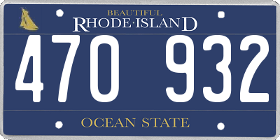RI license plate 470932