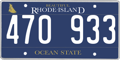 RI license plate 470933