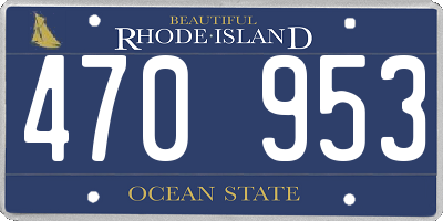 RI license plate 470953