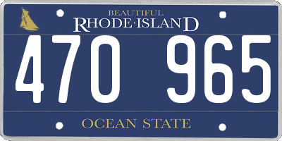 RI license plate 470965