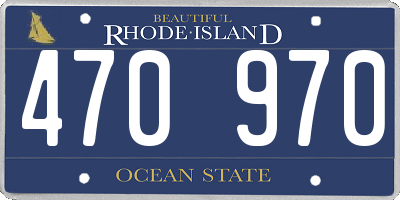 RI license plate 470970