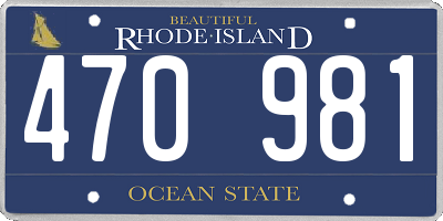 RI license plate 470981