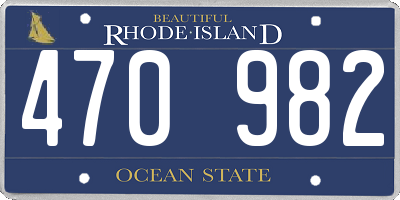 RI license plate 470982
