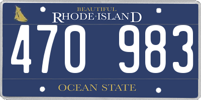 RI license plate 470983