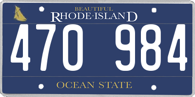 RI license plate 470984