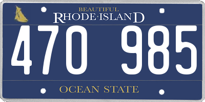 RI license plate 470985