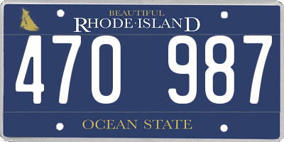 RI license plate 470987