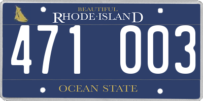 RI license plate 471003