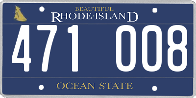 RI license plate 471008