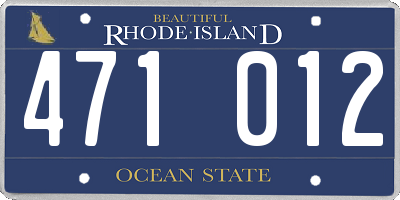 RI license plate 471012