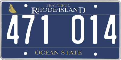 RI license plate 471014