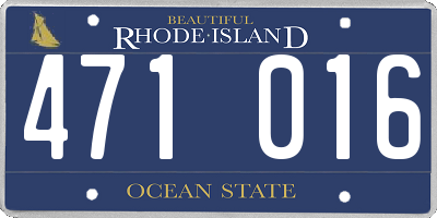 RI license plate 471016