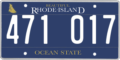 RI license plate 471017