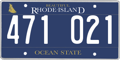 RI license plate 471021