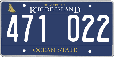 RI license plate 471022