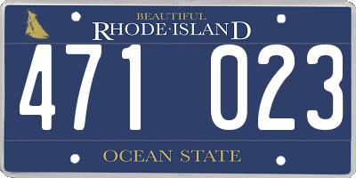 RI license plate 471023