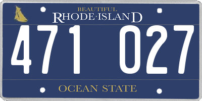 RI license plate 471027