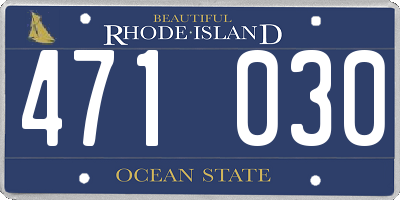 RI license plate 471030