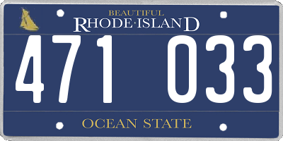RI license plate 471033